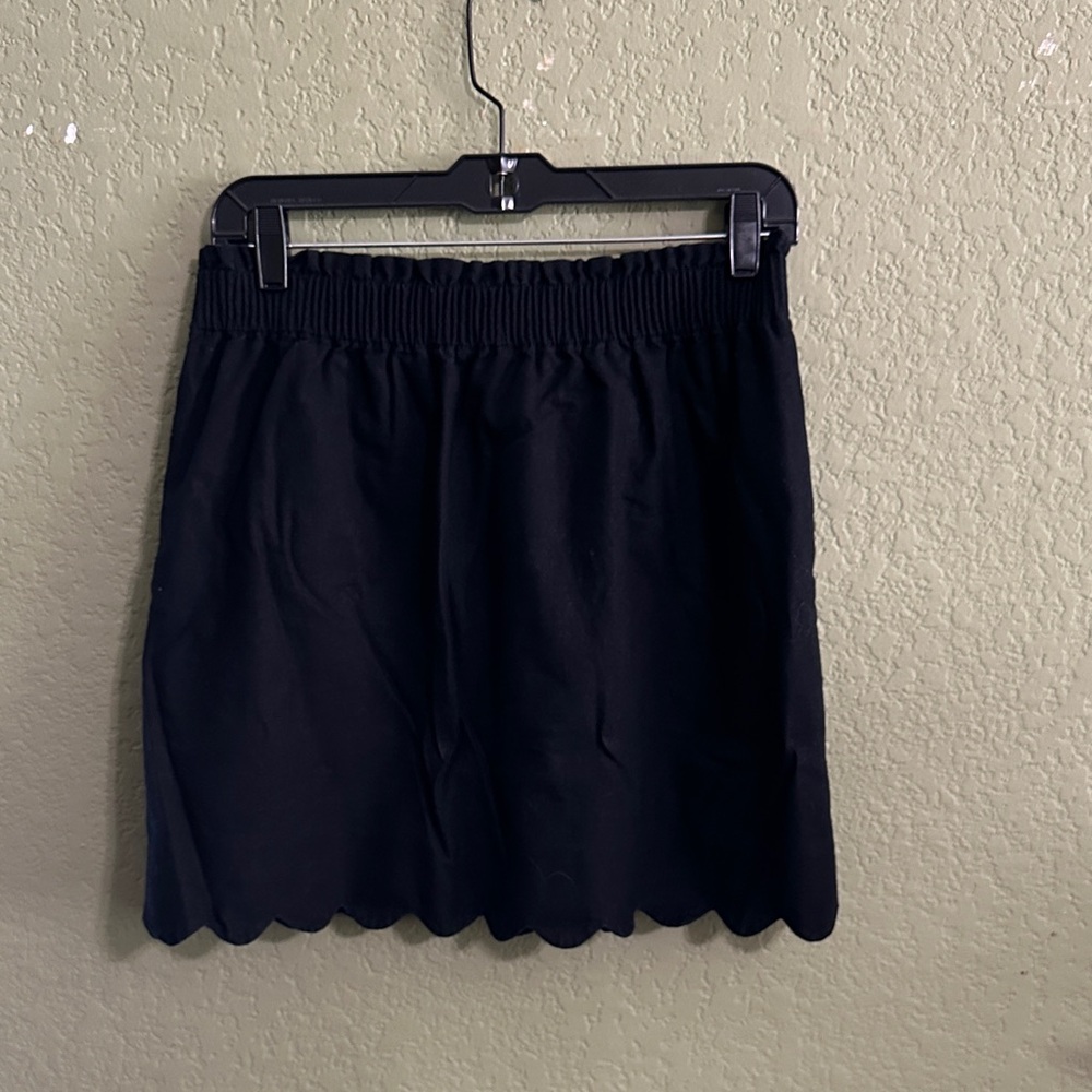 J. Crew Black Scalloped Hem Skirt